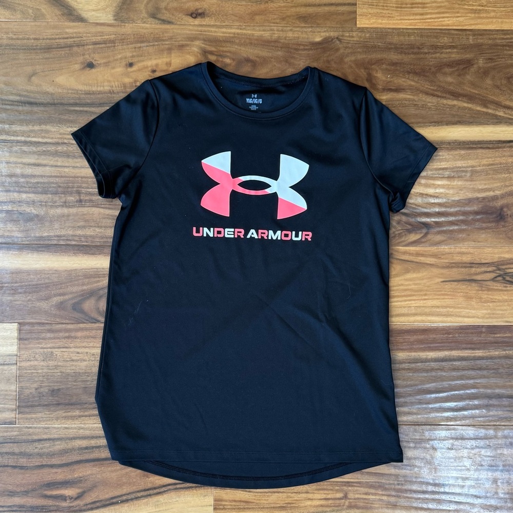 Under Armour Black T-Shirt with Pink Logo